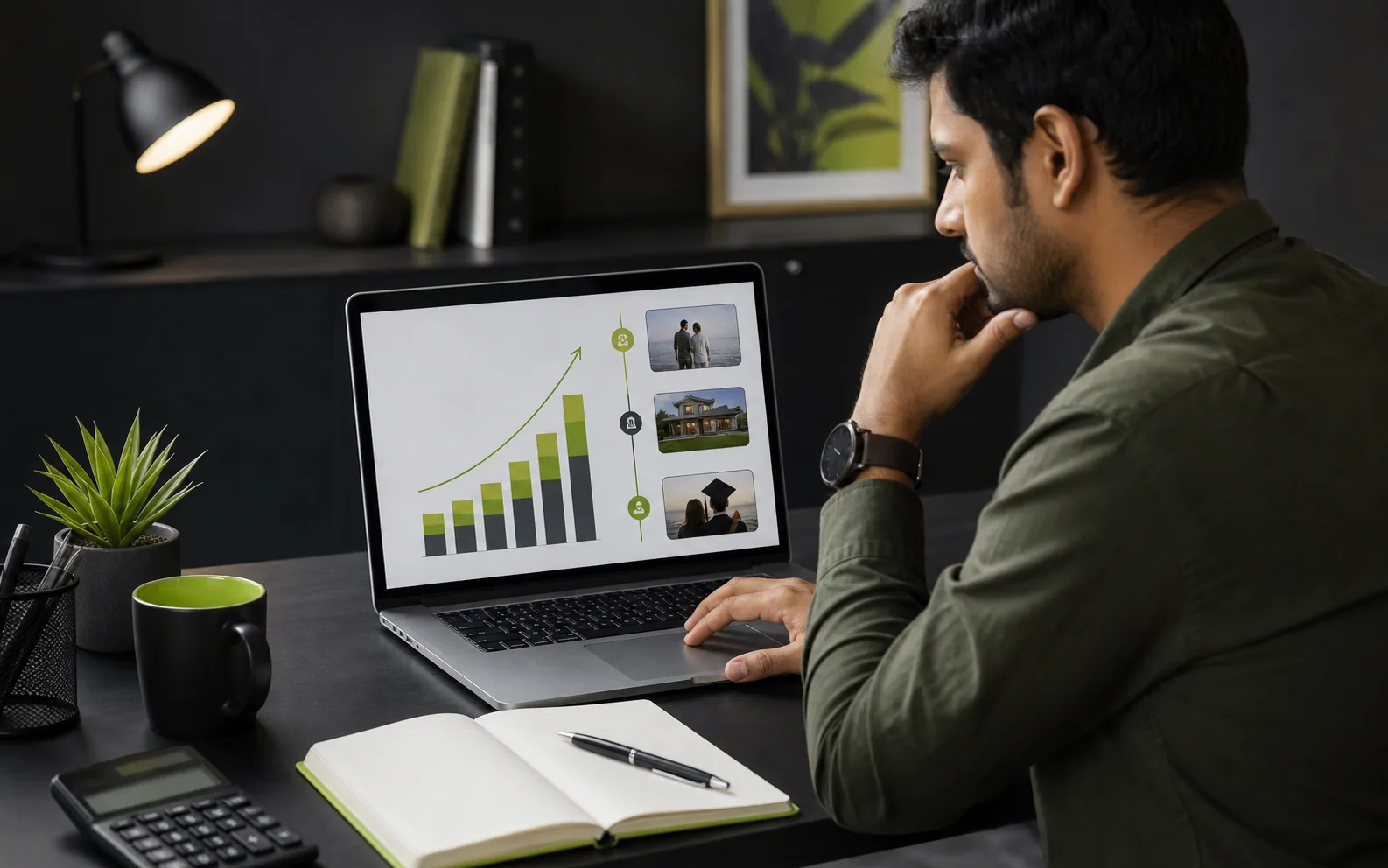 An investor planning monthly SIP contributions against a long-term financial goal
