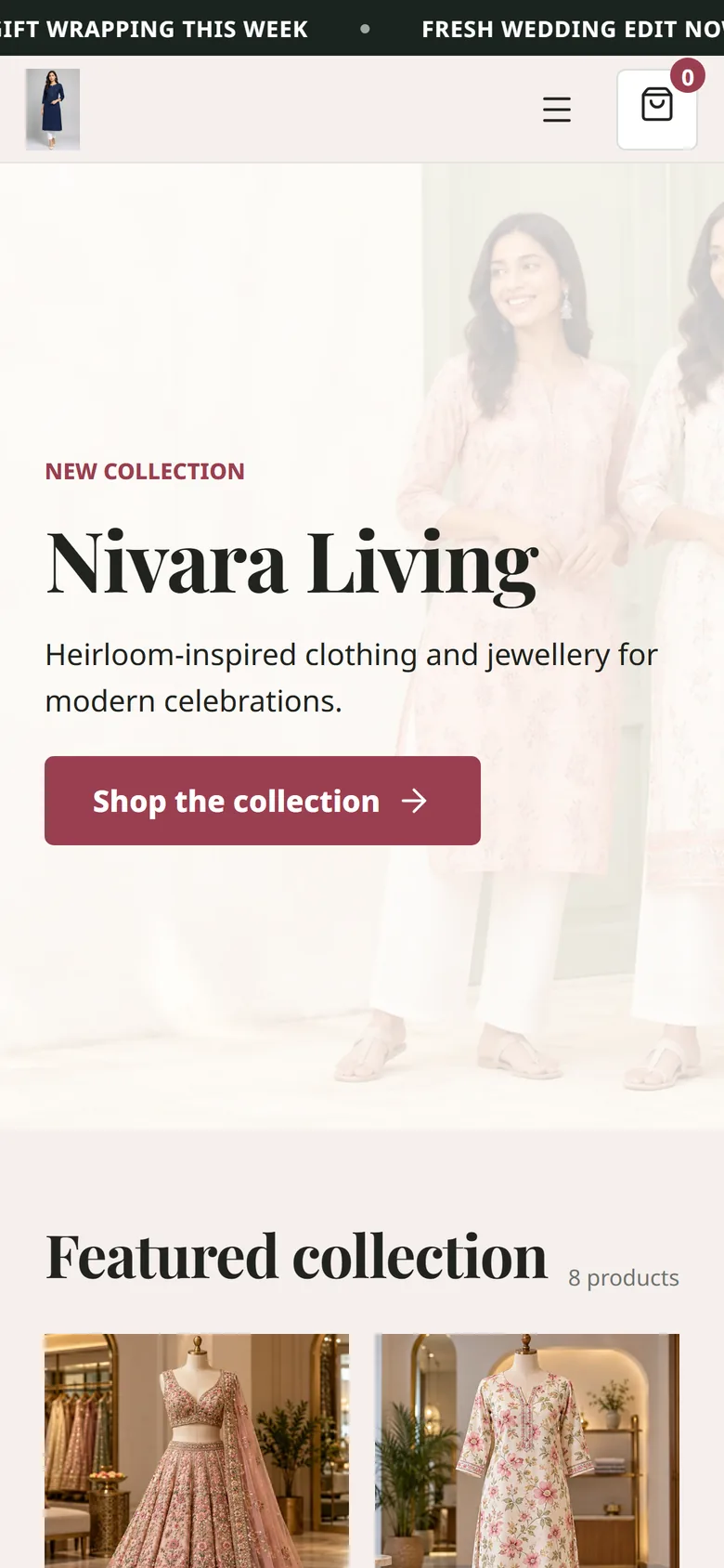 A vkRetA store website on a phone